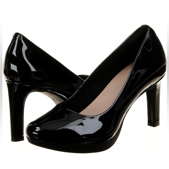 Clarks collection glossy black heels size 10 - Picture 2 of 5